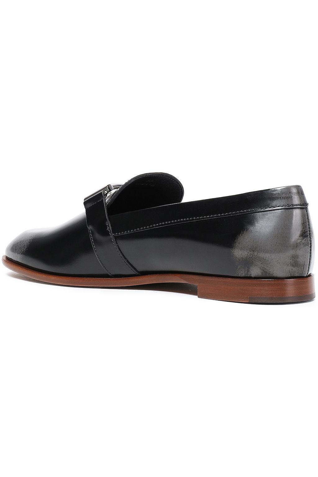 TOD'S Embellished glossed-leather loafers