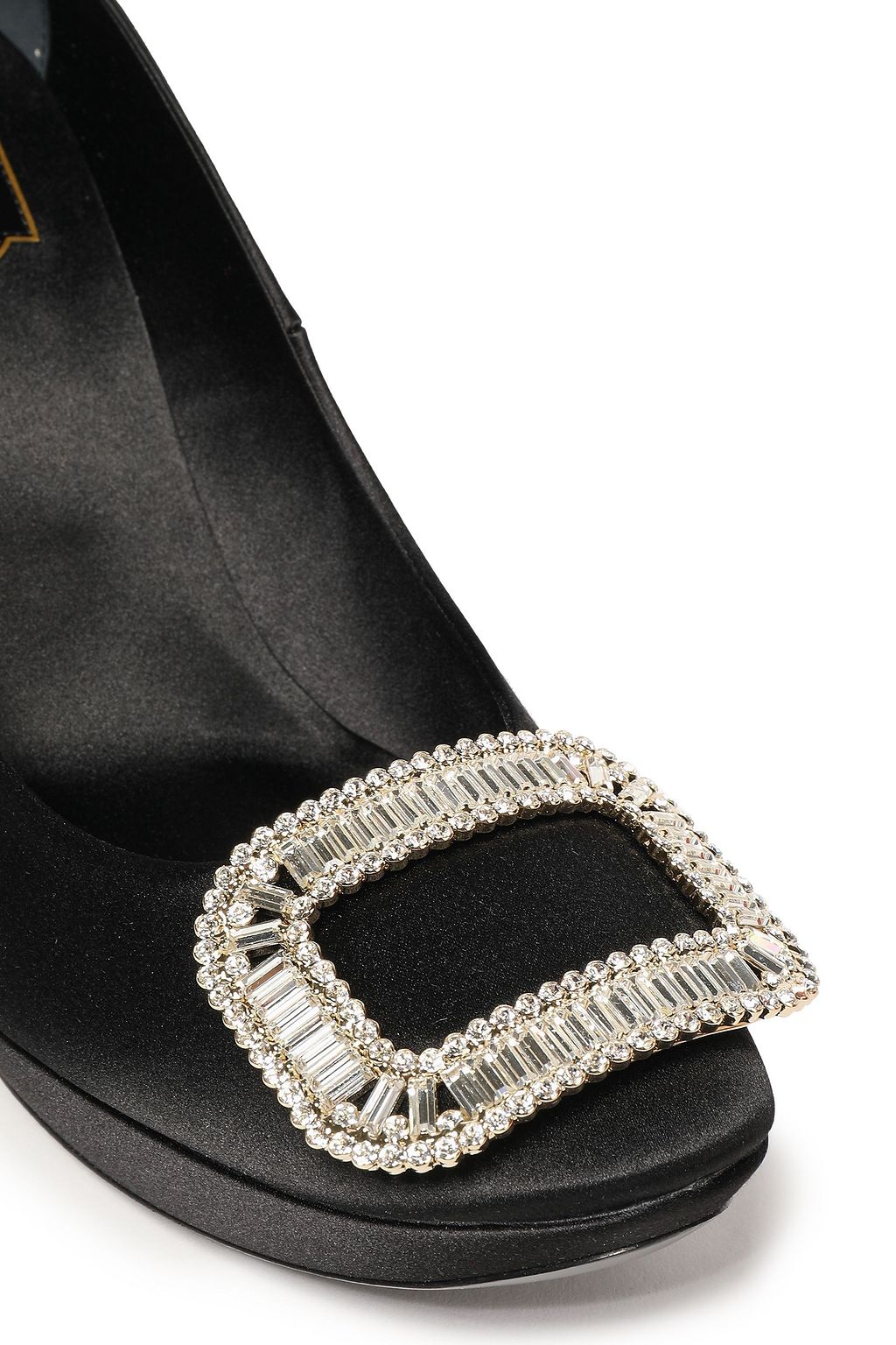 ROGER VIVIER Limelight crystal-embellished satin platform pumps