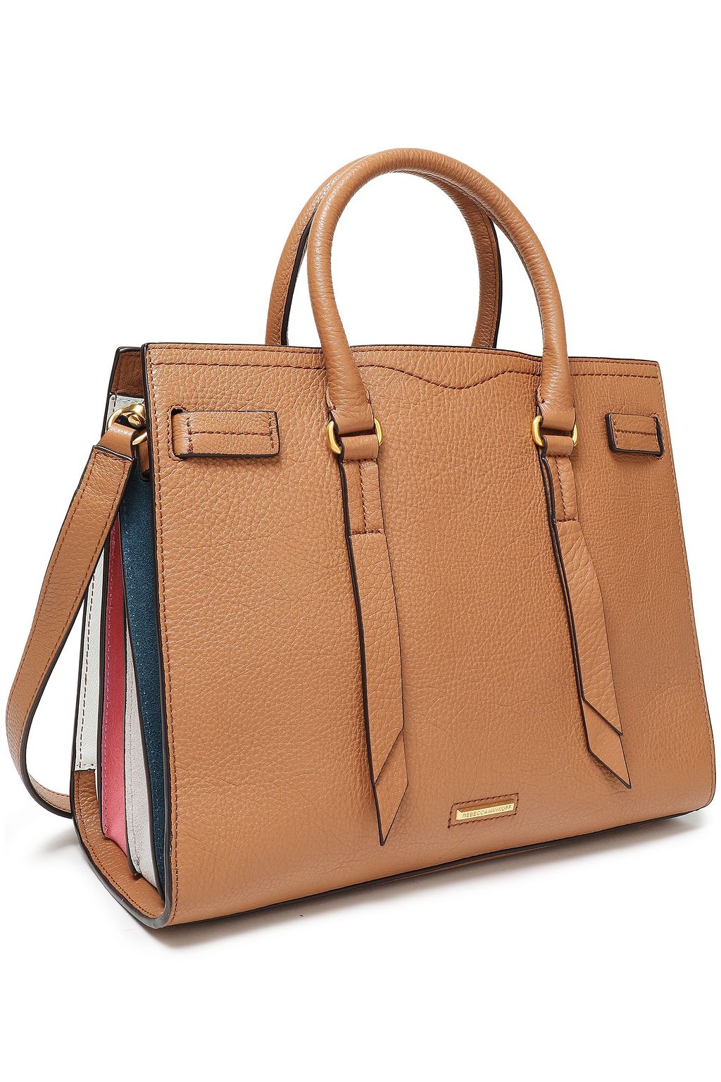 REBECCA MINKOFF Color-block pebbled-leather tote