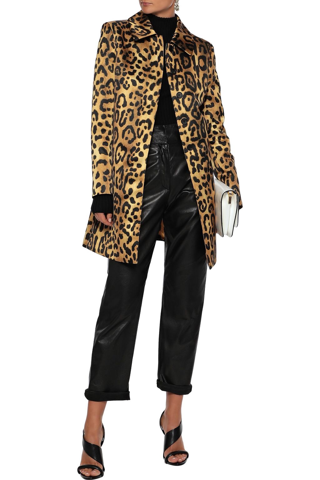 ADAM LIPPES Leopard-print duchesse-satin coat