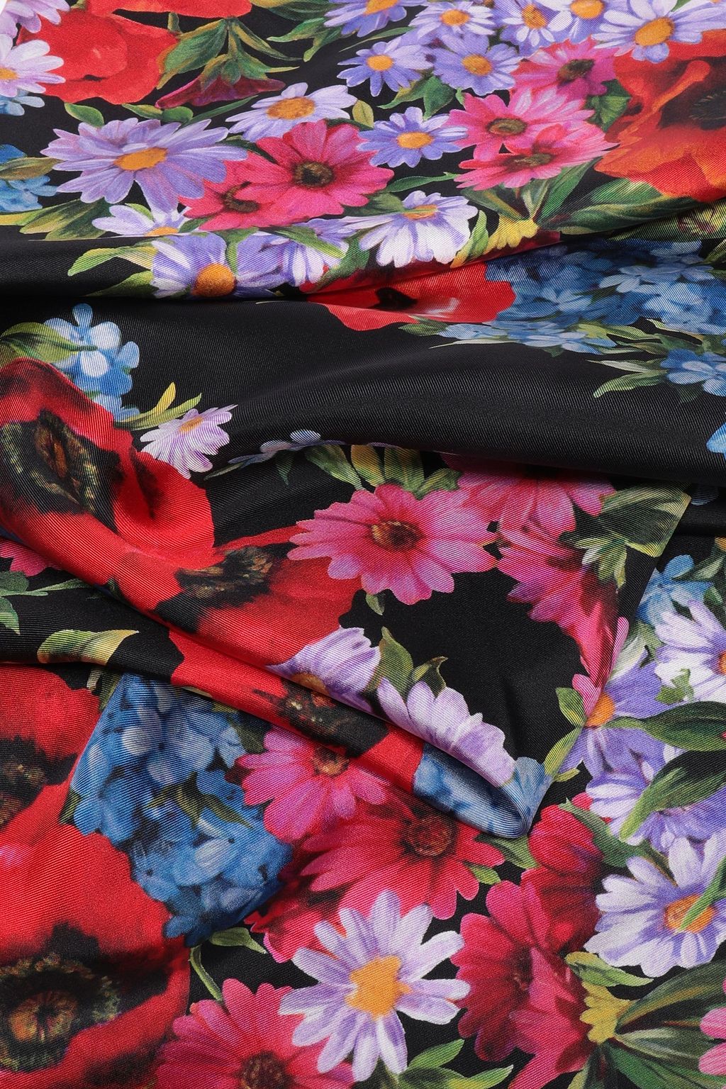 DOLCE&GABBANA Floral-print silk-satin twill scarf
