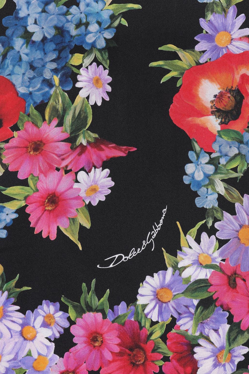 DOLCE&GABBANA Floral-print silk-satin twill scarf