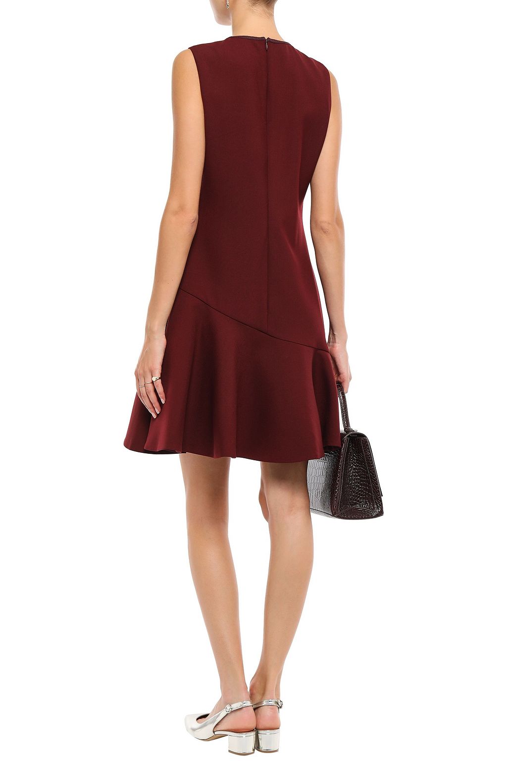 VICTORIA, VICTORIA BECKHAM Fluted crepe mini dress