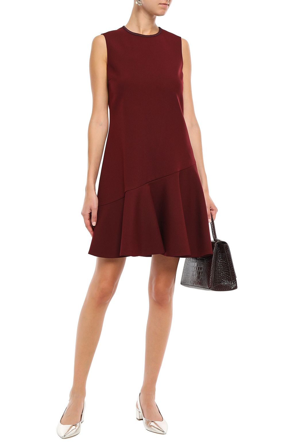 VICTORIA, VICTORIA BECKHAM Fluted crepe mini dress