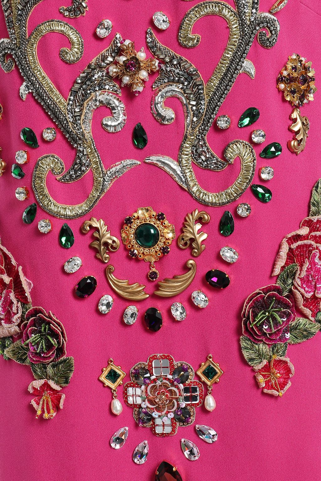 DOLCE&GABBANA Embellished ruffled crepe mini dress