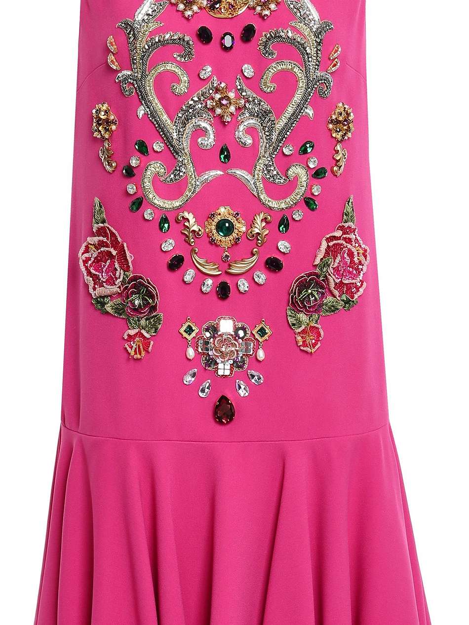 embellished ruffled crepe mini dress