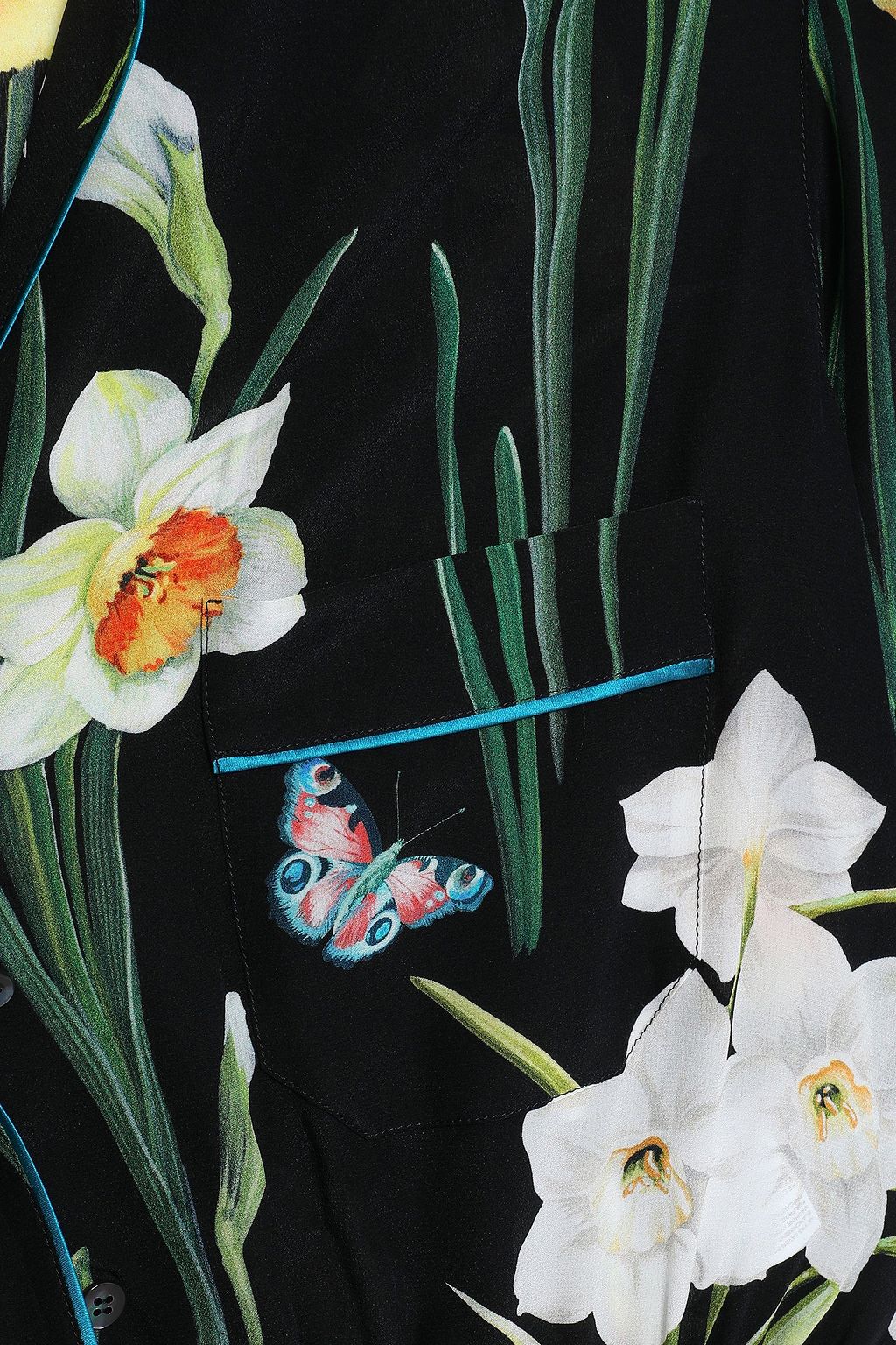 DOLCE&GABBANA Floral-print silk-crepe jumpsuit