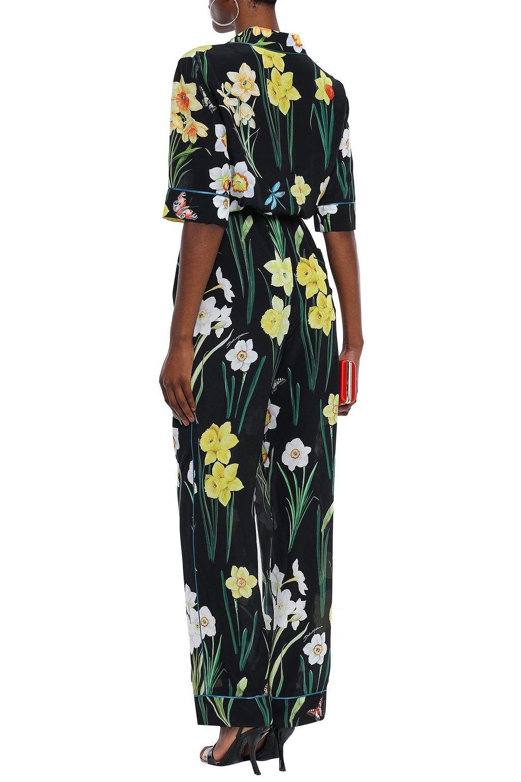 DOLCE&GABBANA Floral-print silk-crepe jumpsuit