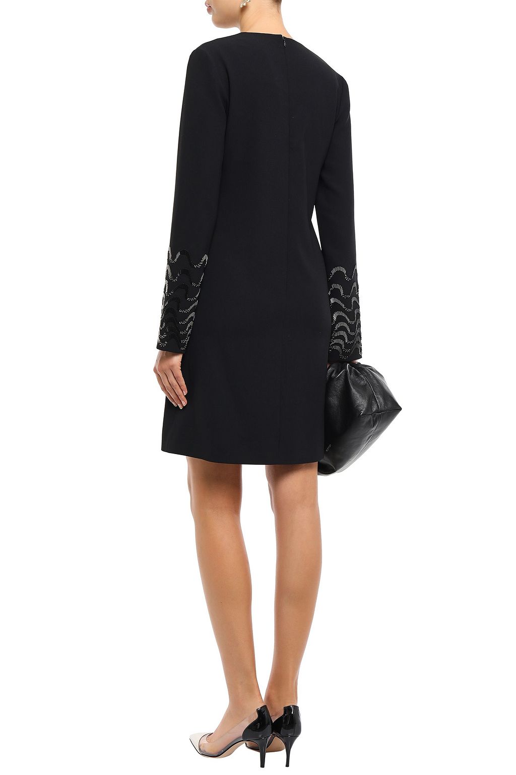 VICTORIA, VICTORIA BECKHAM Bead-embellished crepe mini dress