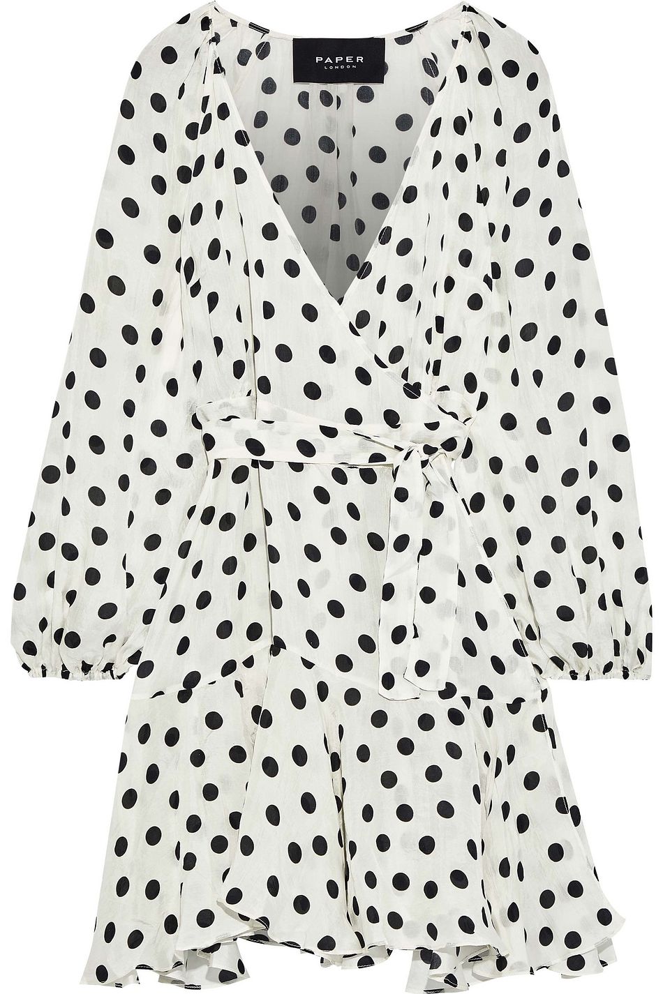 polka dot mini wrap dress