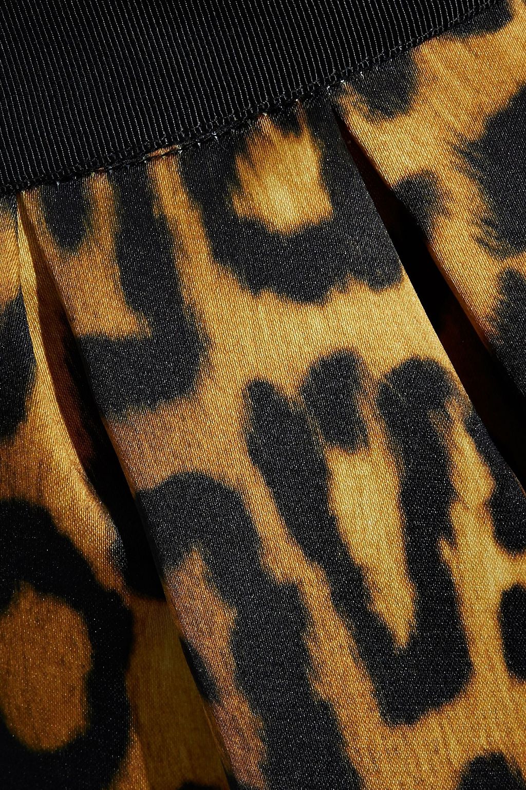 ADAM LIPPES Gathered leopard-print duchesse-satin midi skirt