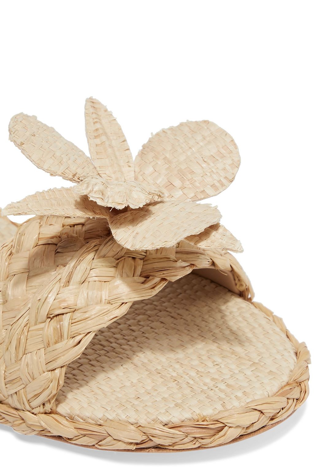 ZIMMERMANN Appliquéd raffia espadrilles slides