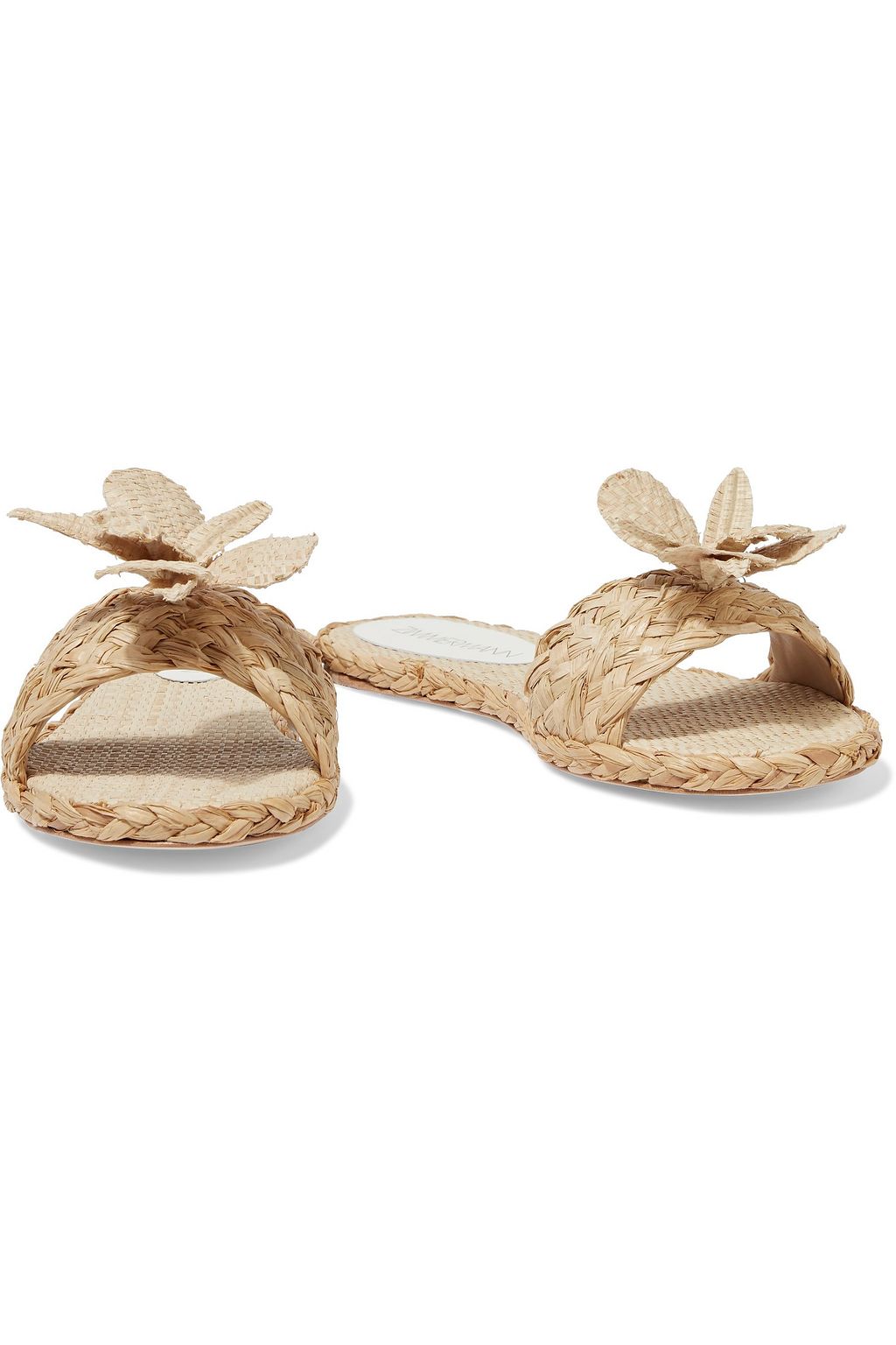 ZIMMERMANN Appliquéd raffia espadrilles slides