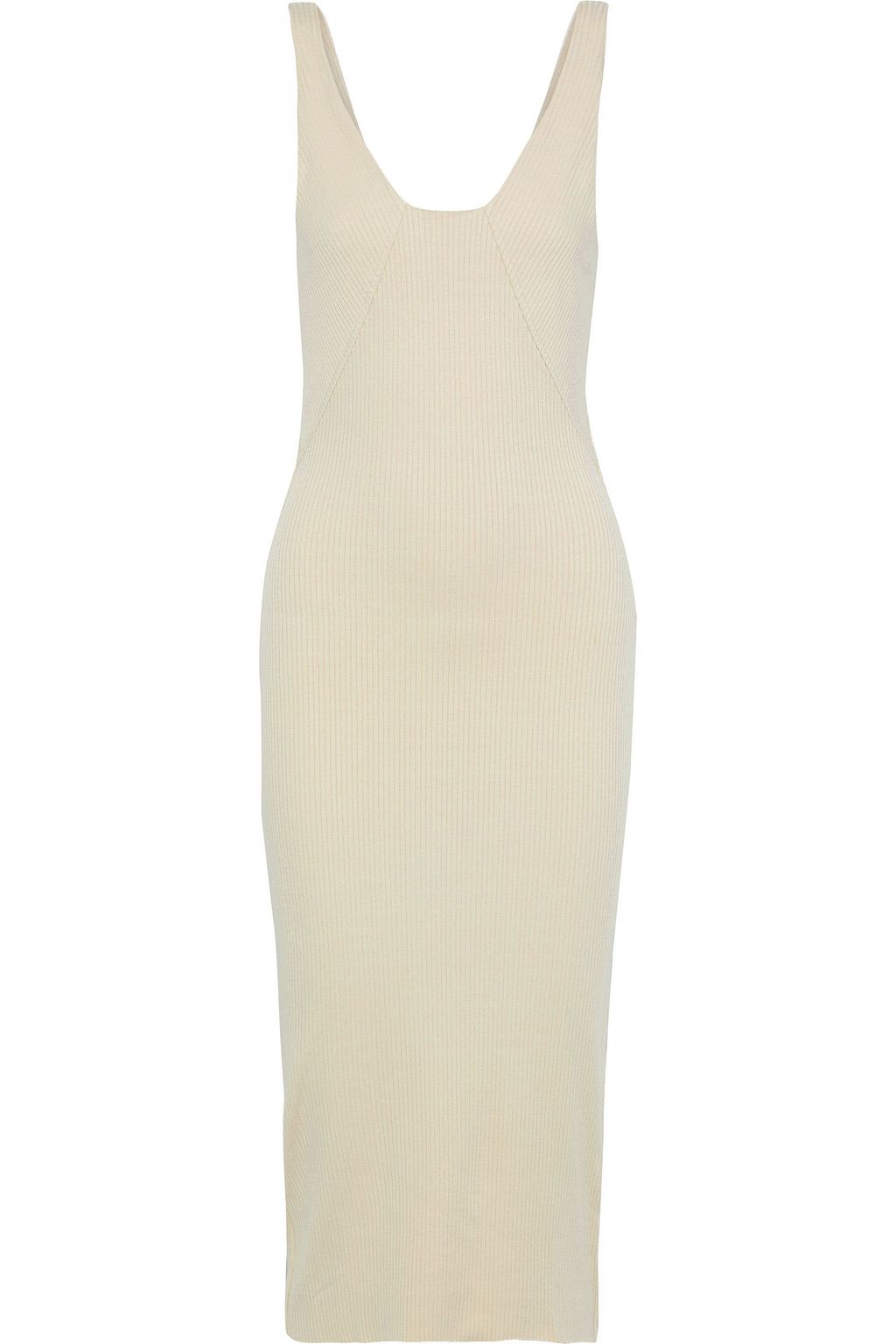 ribbed knitted midi dress