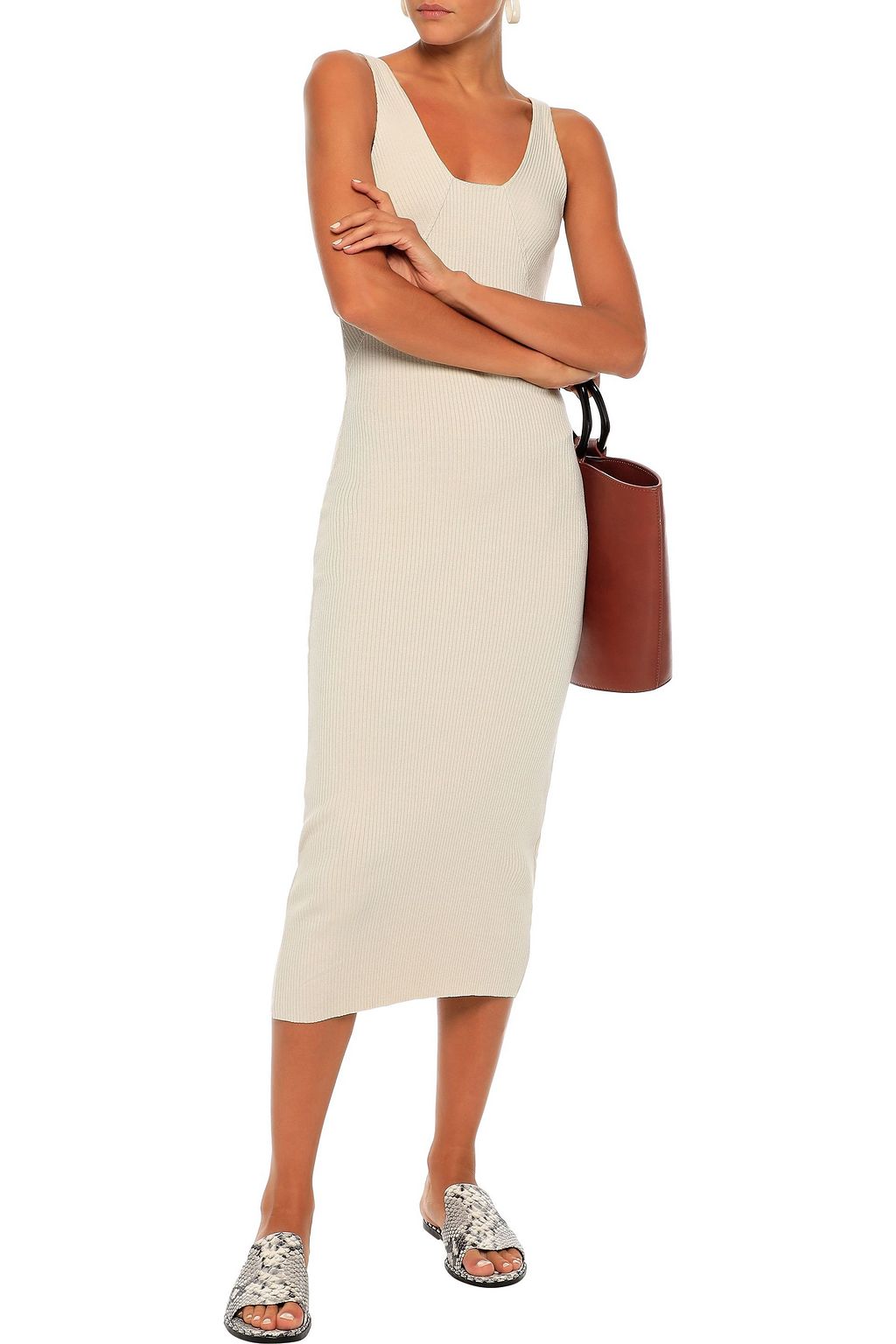 THE RANGE Ribbedknit midi dress Sale up to 70 off THE
