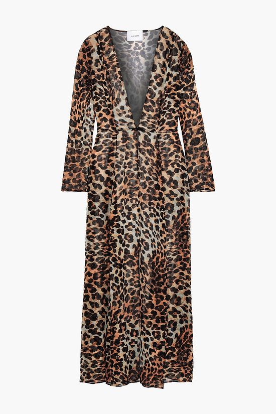 Animal print Leopard-print silk-chiffon robe | WE ARE LEONE | THE OUTNET