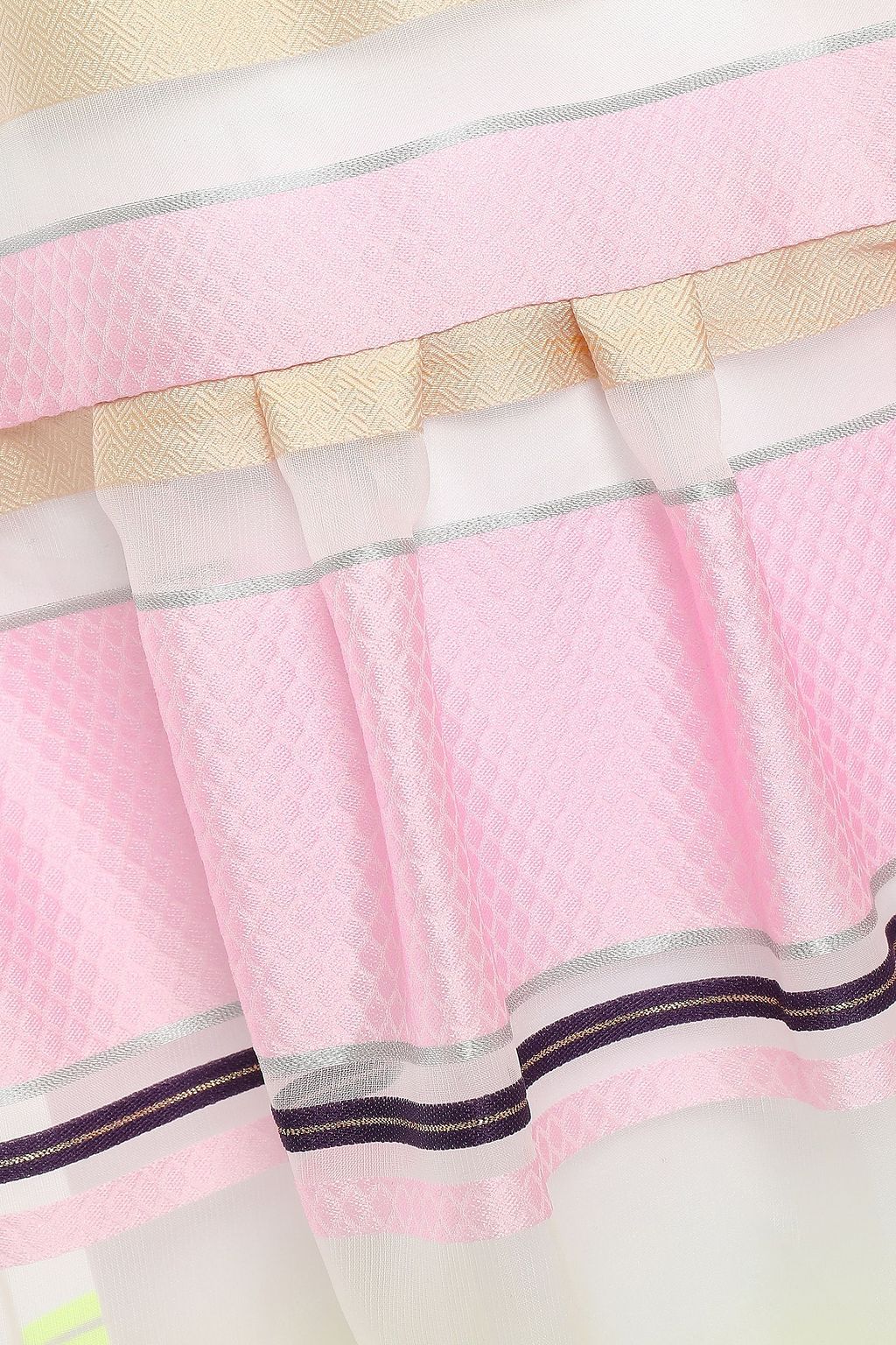DELPOZO Gathered striped organza maxi skirt