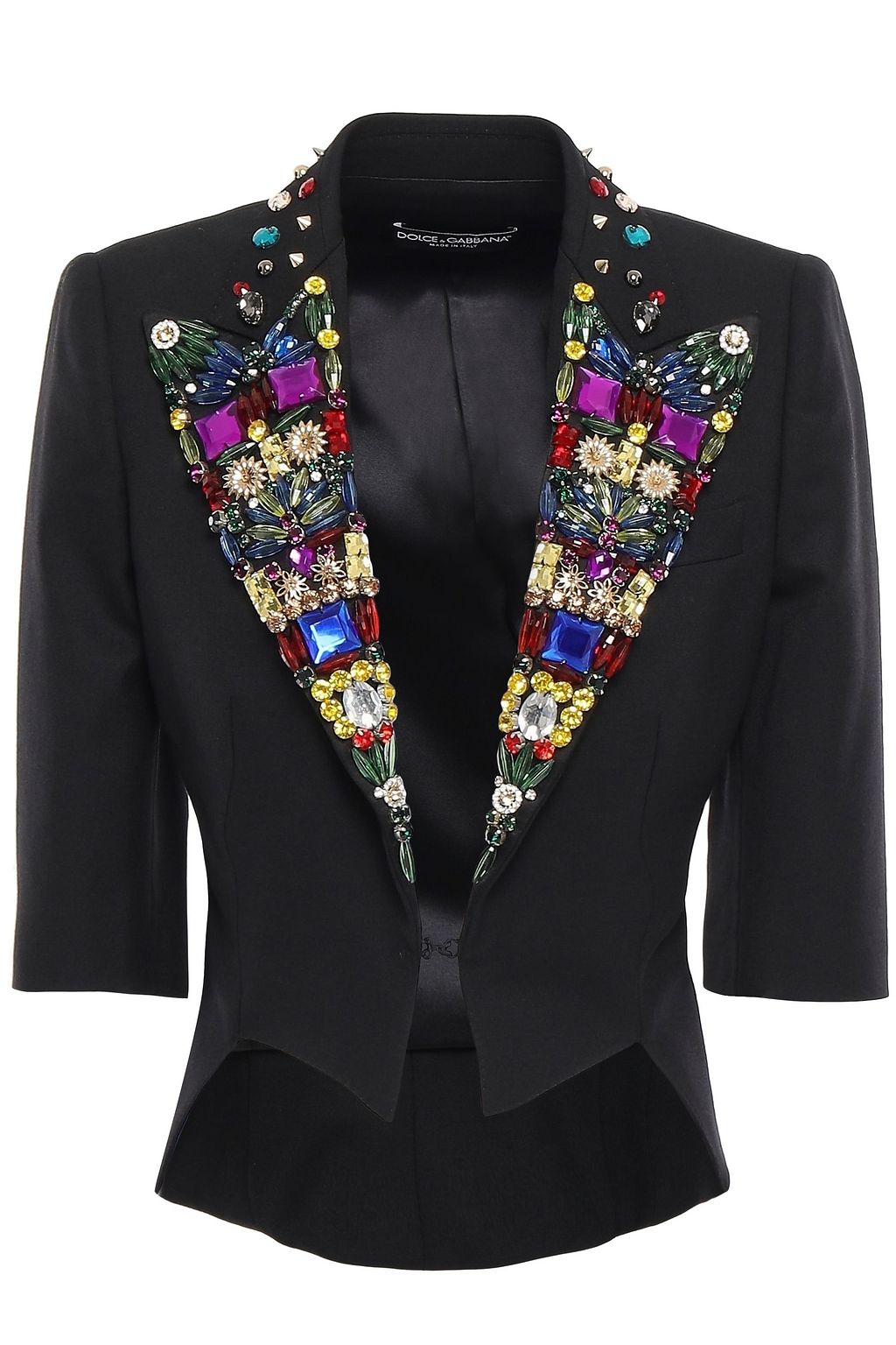 black cropped evening jacket
