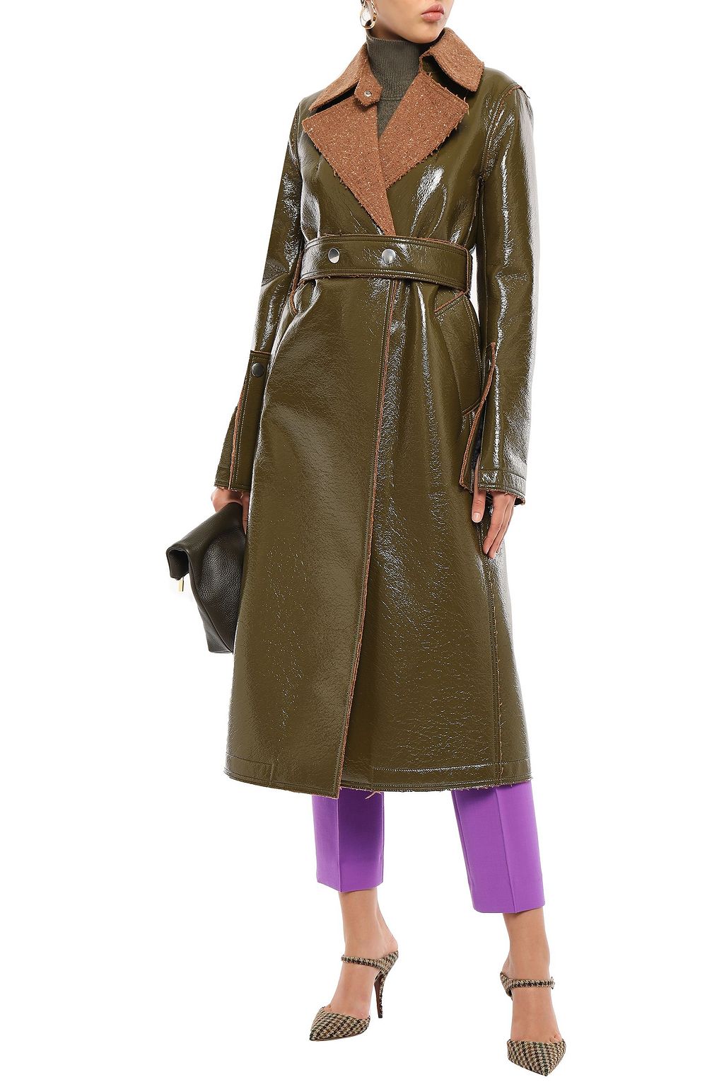 VICTORIA BECKHAM Belted coated wool-blend trench coat