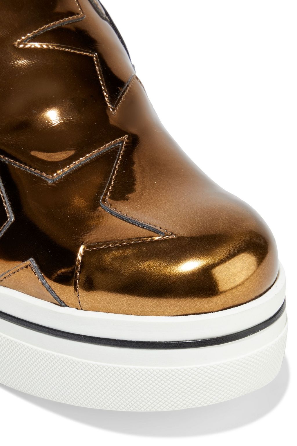 STELLA MCCARTNEY Binx Star metallic faux leather platform slip-on sneakers