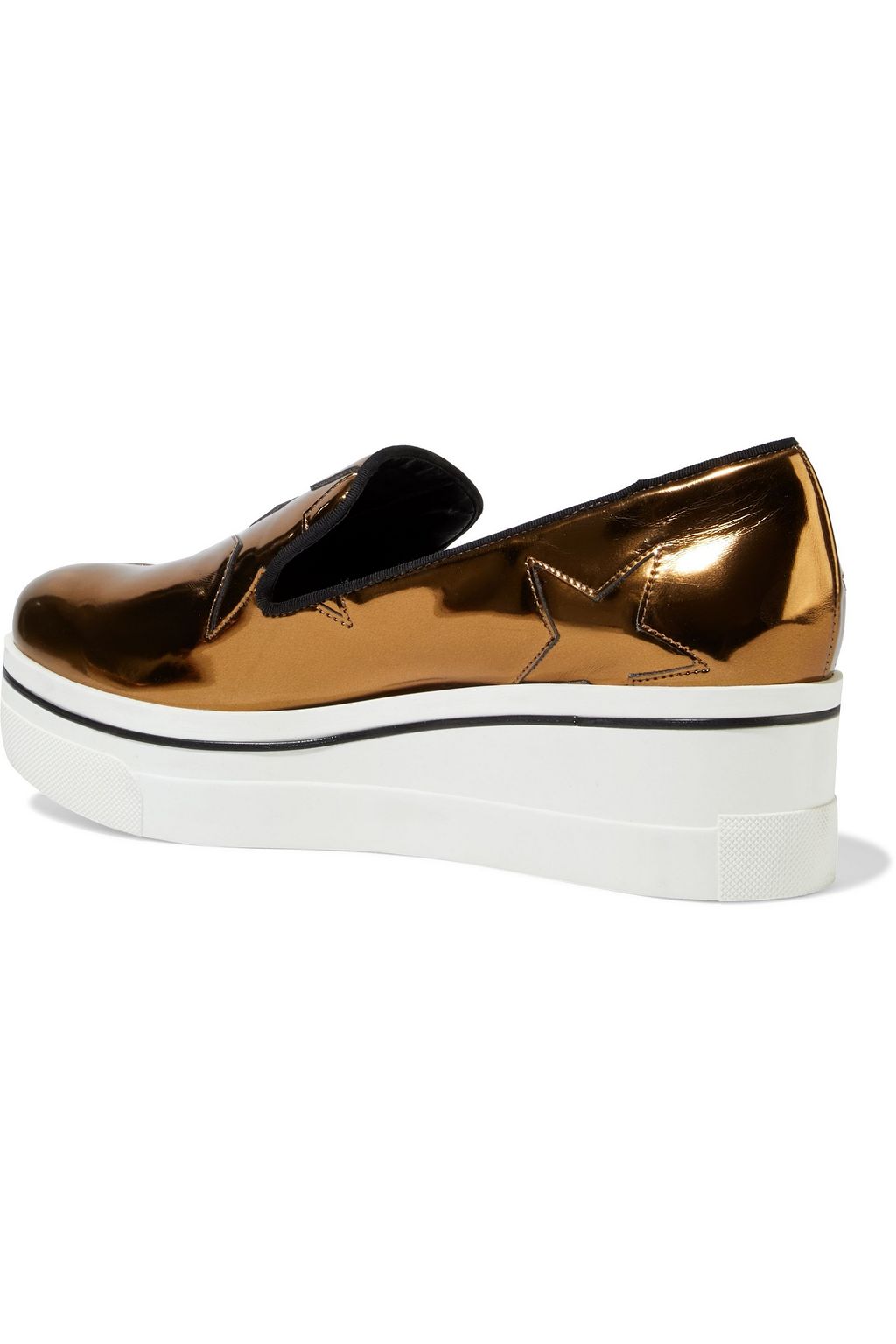 STELLA MCCARTNEY Binx Star metallic faux leather platform slip-on sneakers