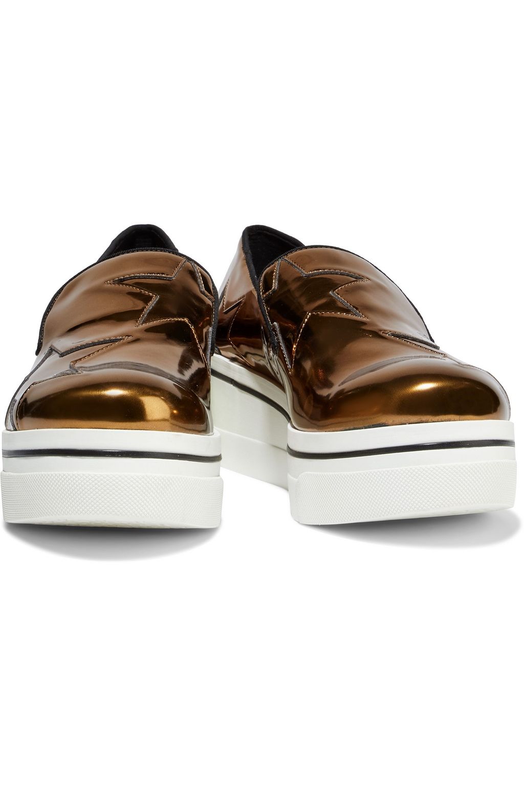 STELLA MCCARTNEY Binx Star metallic faux leather platform slip-on sneakers