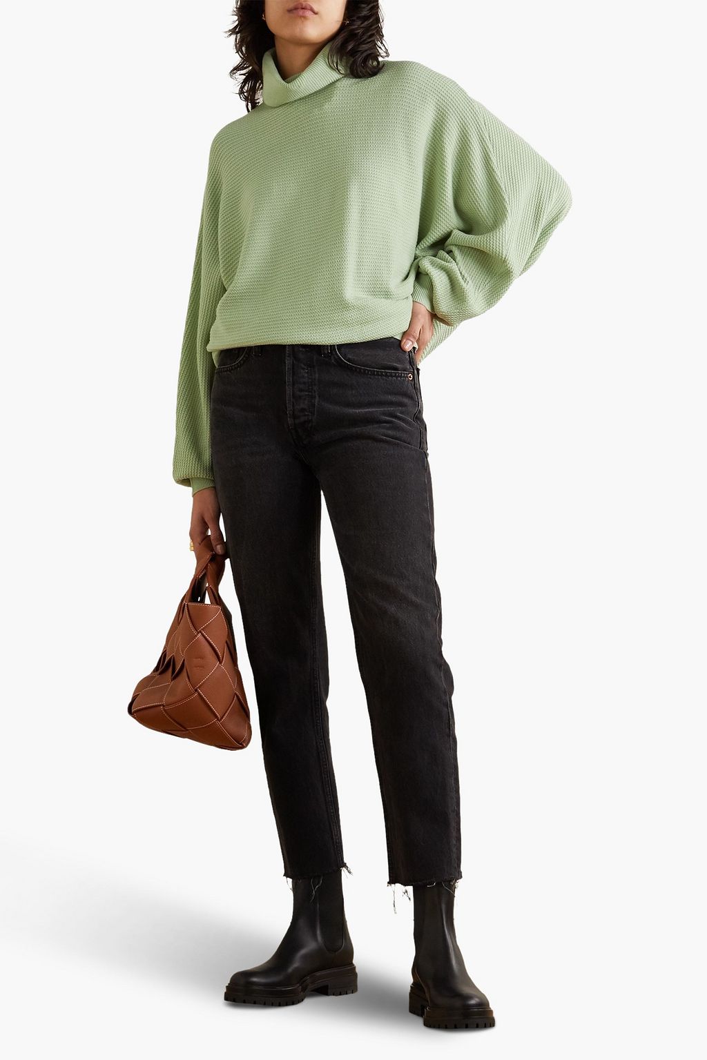 KING & TUCKFIELD Ribbed merino wool turtleneck sweater