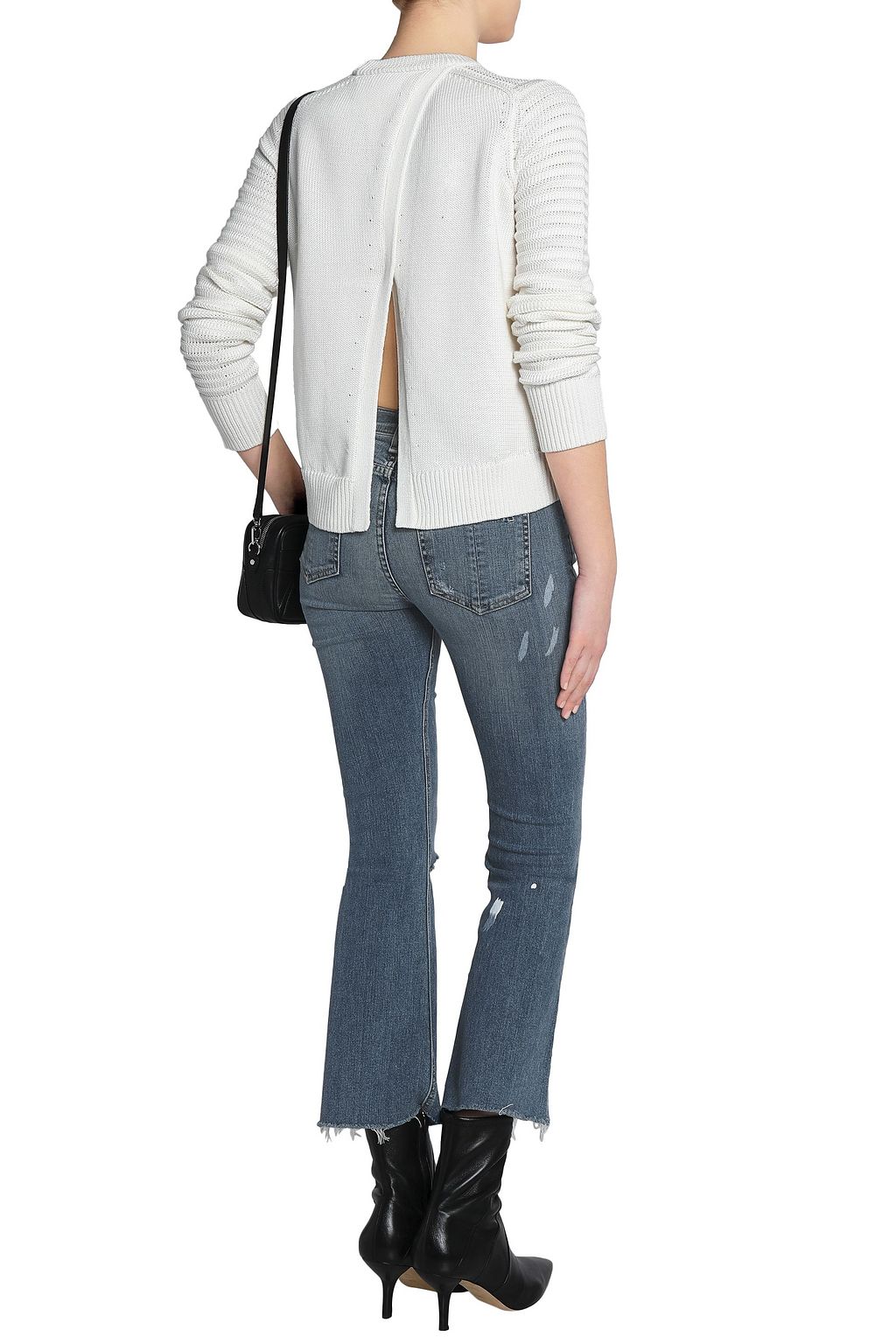 RAG & BONE Elsie split-back open-knit cotton sweater