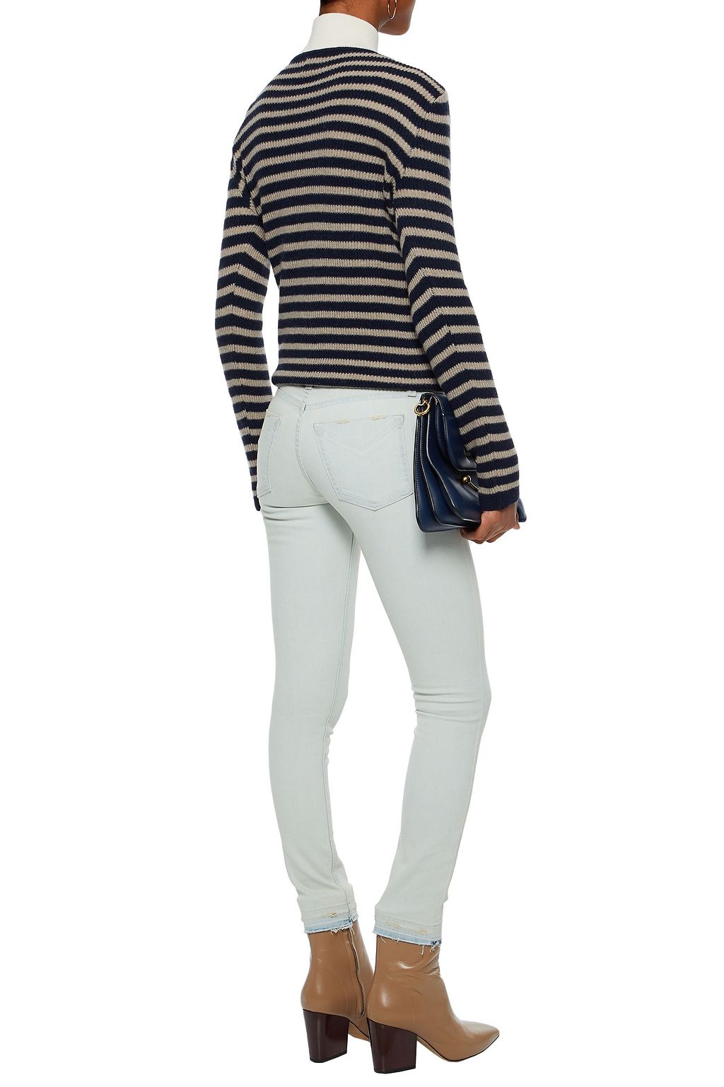 DEREK LAM 10 CROSBY Distressed mid-rise skinny jeans