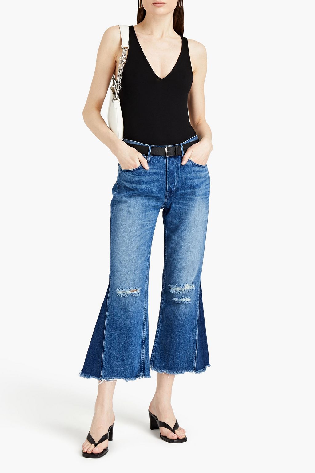 3X1 NYC W3 Higher Ground two-tone high-rise kick-flare jeans