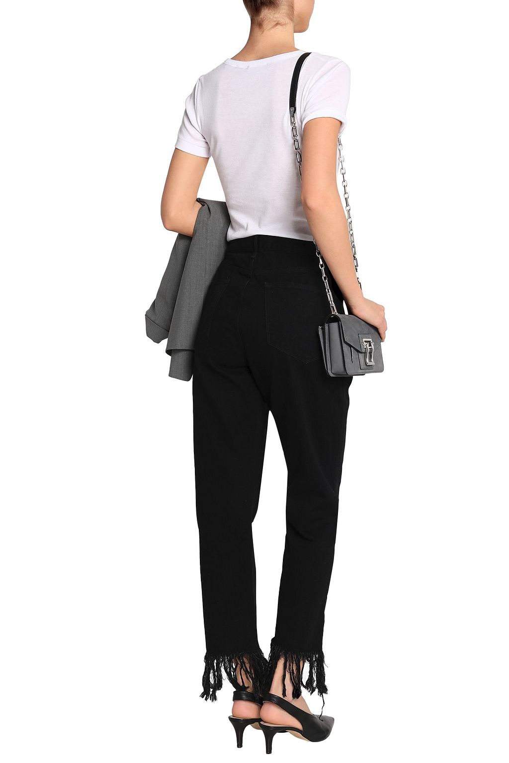 3X1 NYC Frayed high-rise straight-leg jeans