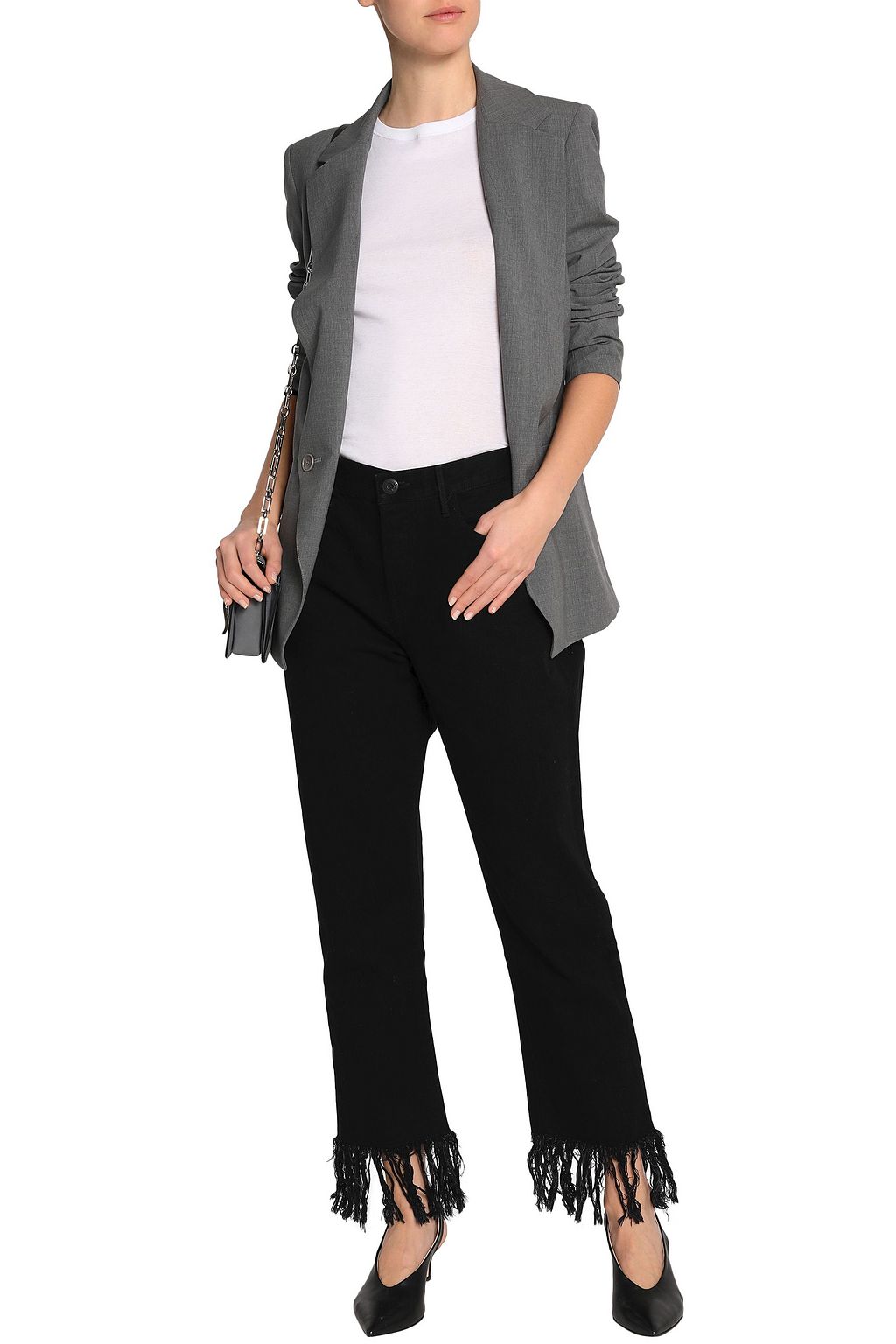 3X1 NYC Frayed high-rise straight-leg jeans
