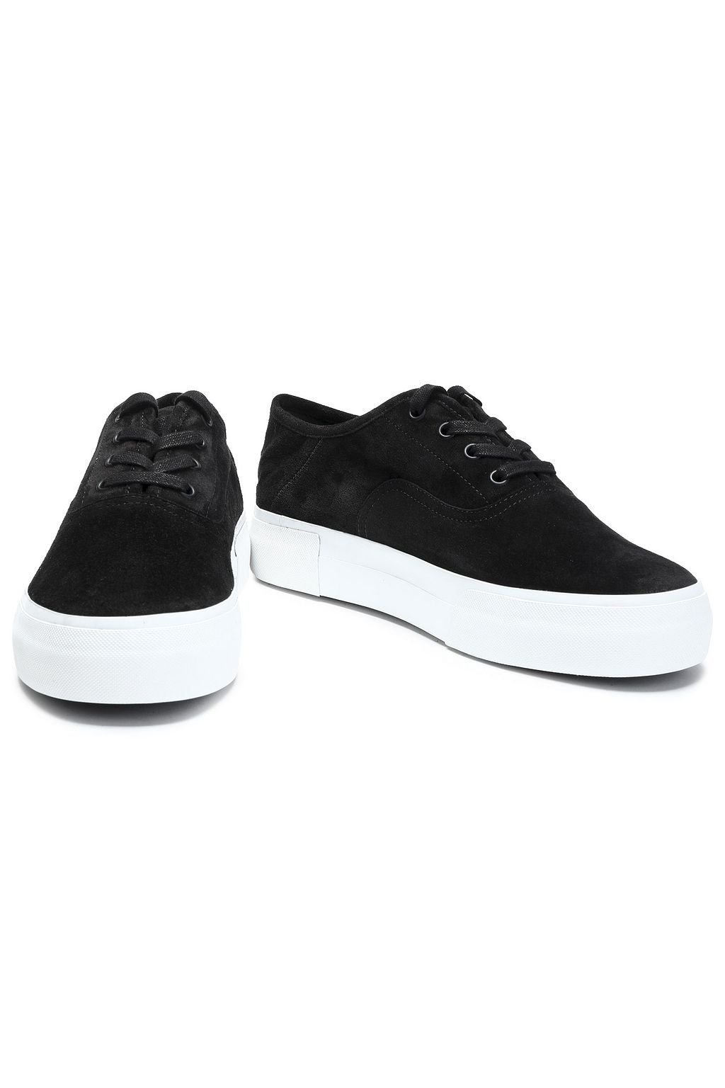black suede platform sneakers