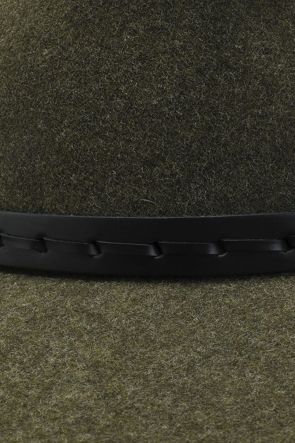 RAG & BONE Leather-trimmed brushed wool-felt fedora