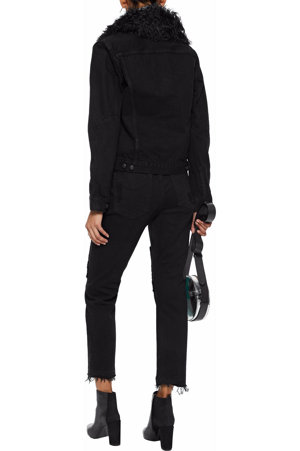 DEREK LAM 10 CROSBY Mila cropped distressed mid-rise straight-leg jeans
