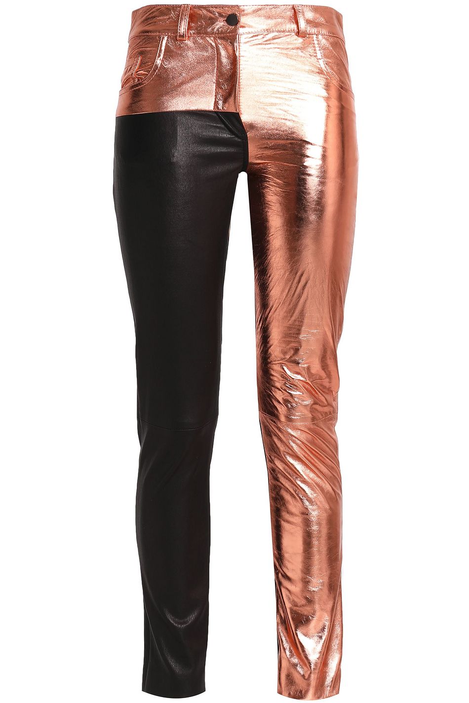 rose gold leather pants