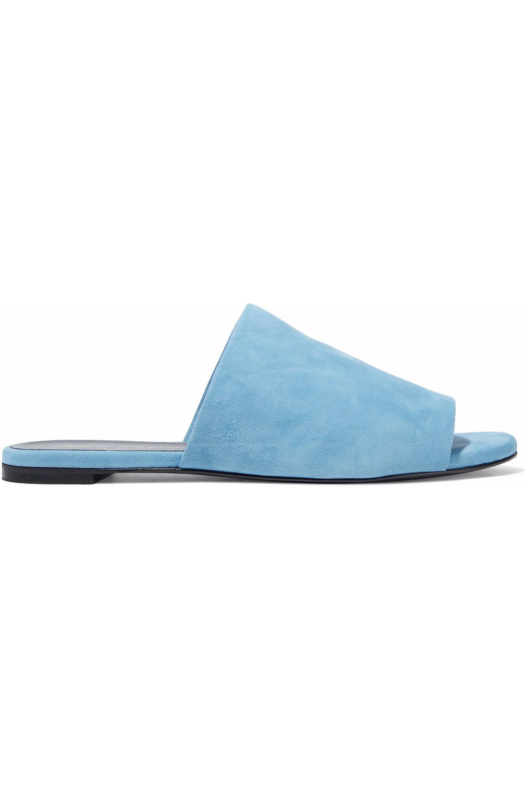blue suede slides