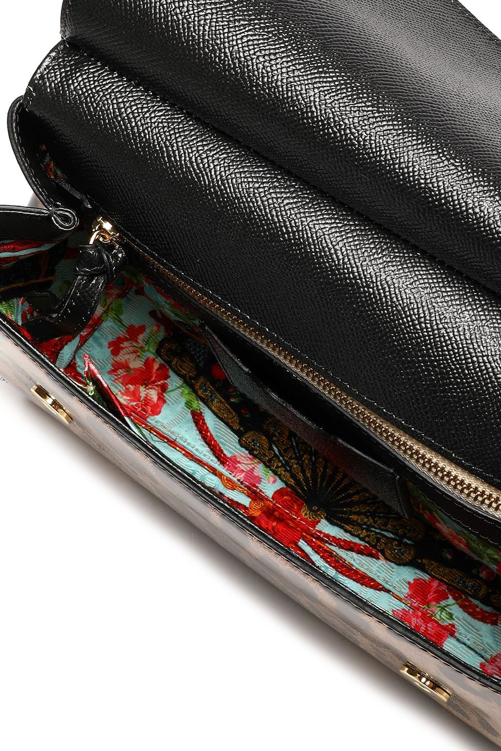 DOLCE&GABBANA Leopard-print patent-leather shoulder bag