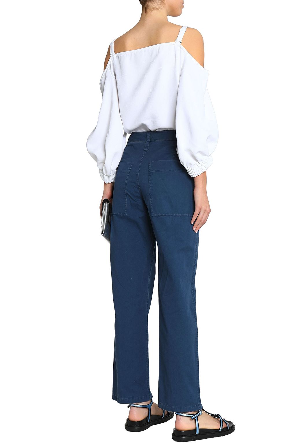 TIBI Cotton-twill straight-leg pants