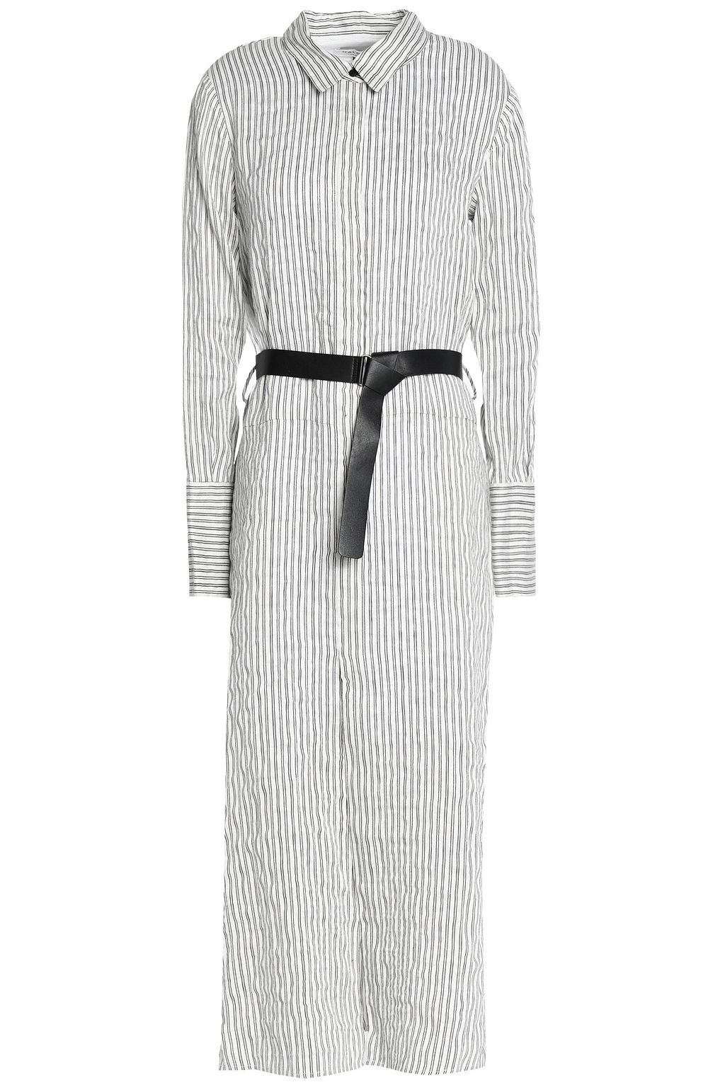 linen belted shirt dress