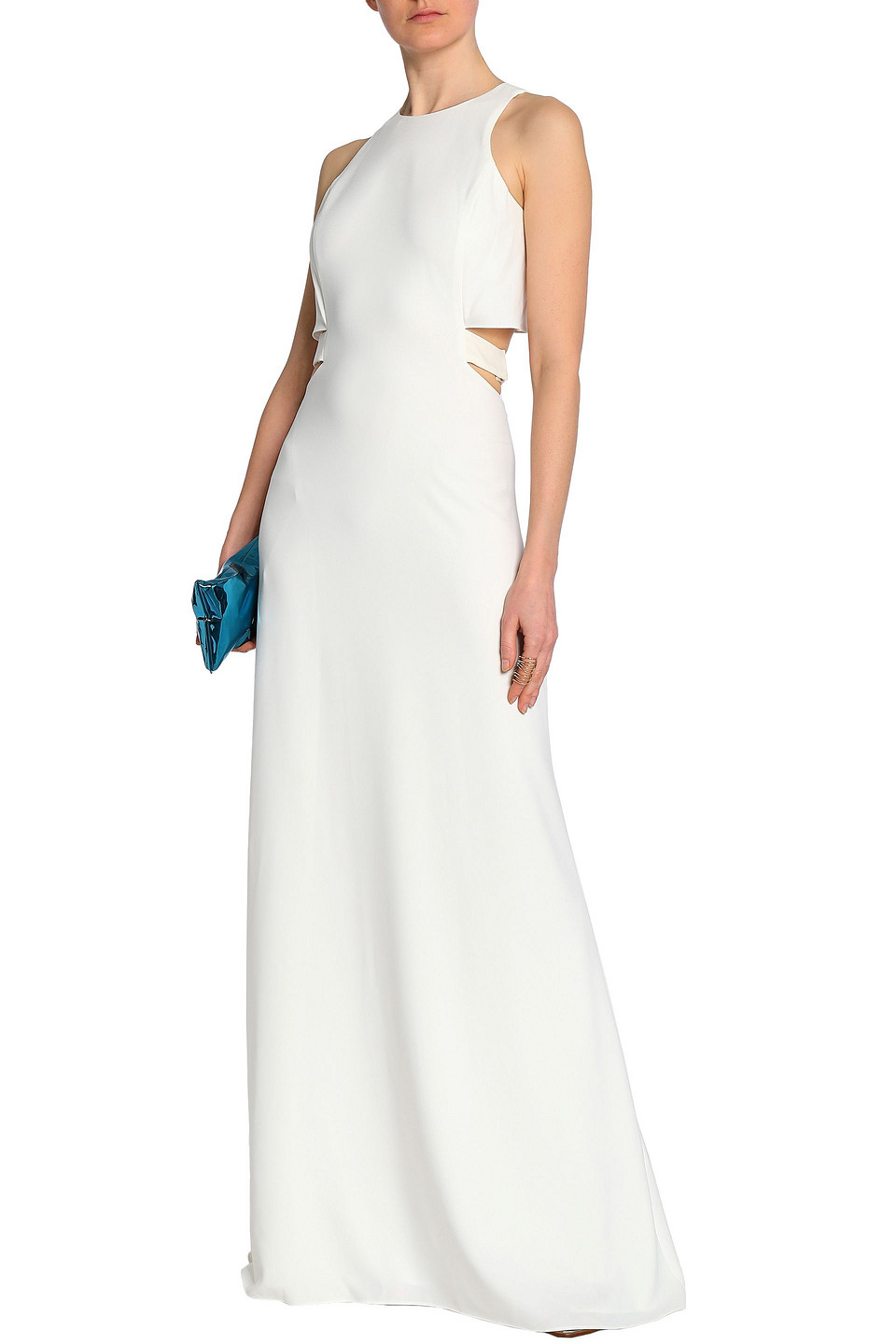  Halston - Cutout Crepe Gown - Weiß - Us 10 