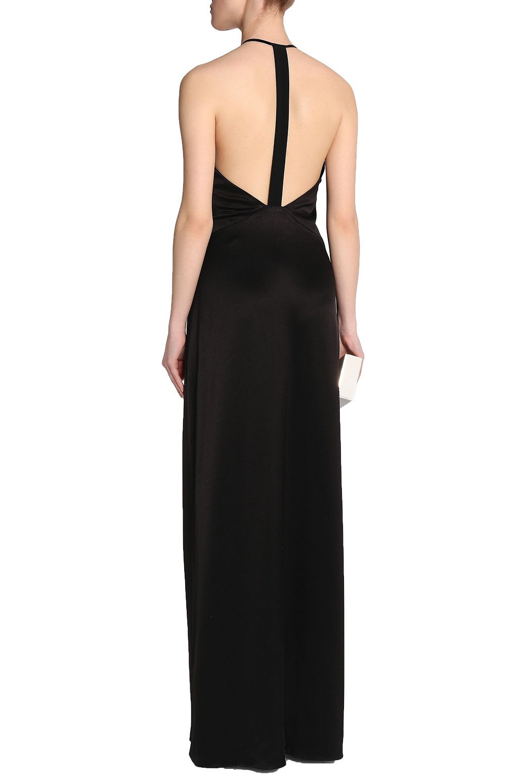 HALSTON HERITAGE Wrap-effect satin-crepe gown