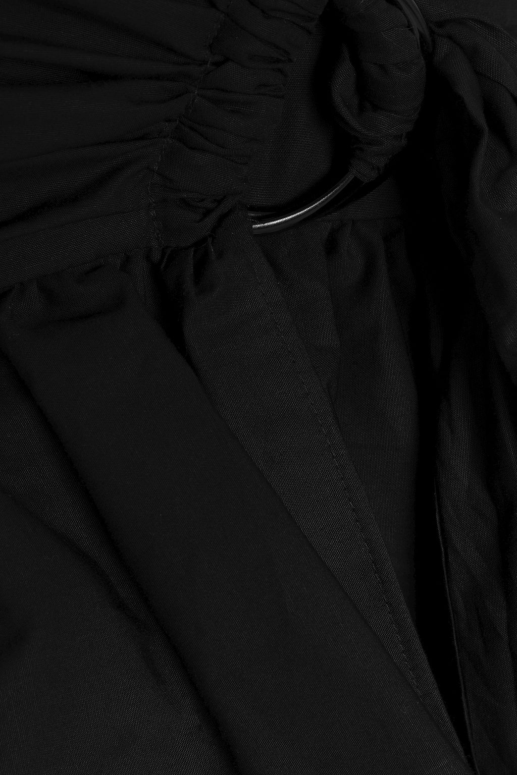 SANDRO Asymmetric ruffled cotton-poplin skirt