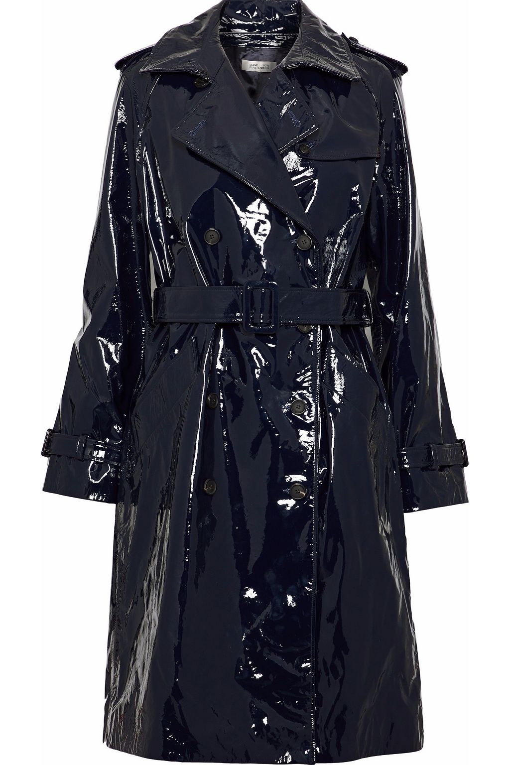 patent leather raincoat with hood