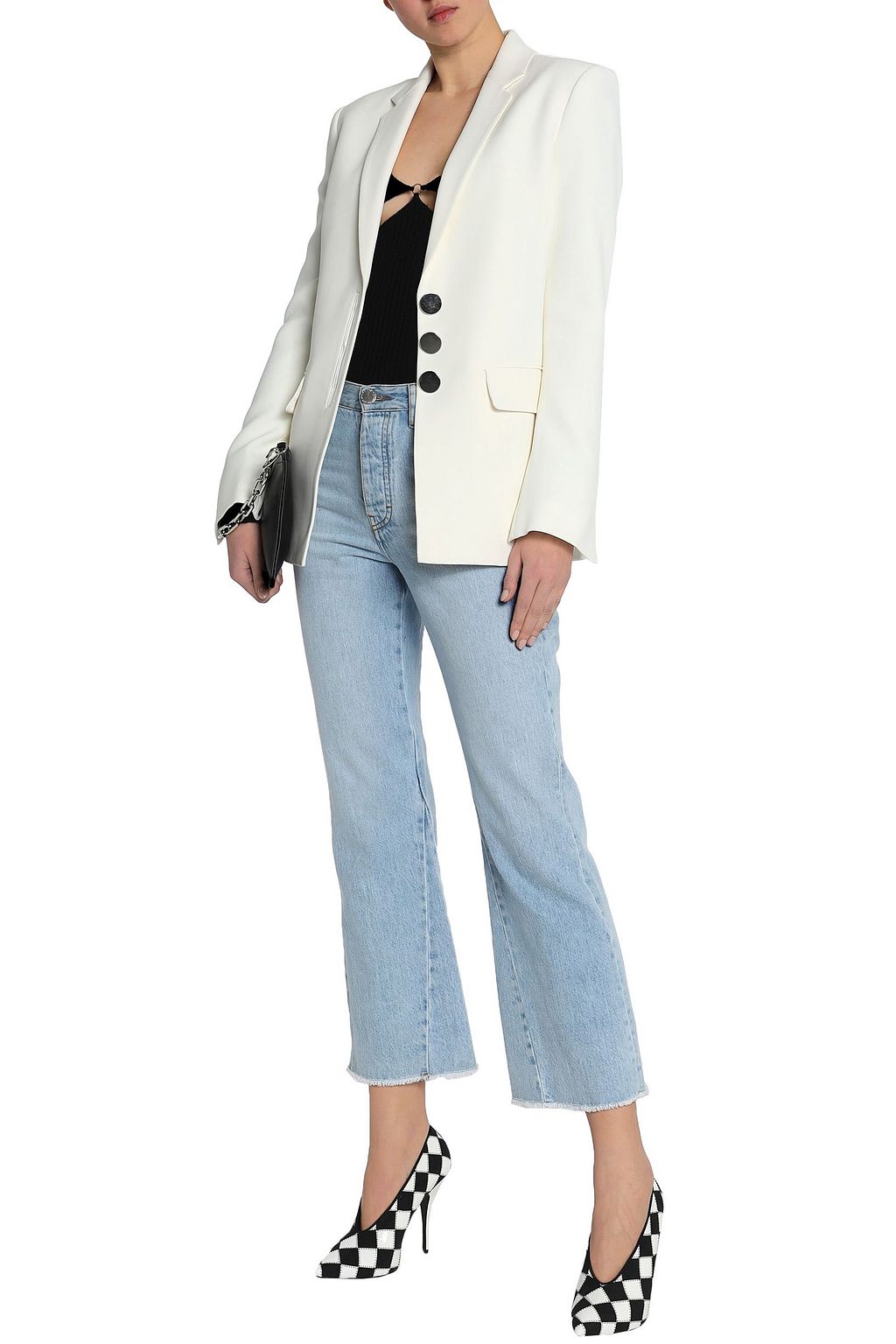 STELLA MCCARTNEY Checked faux leather pumps
