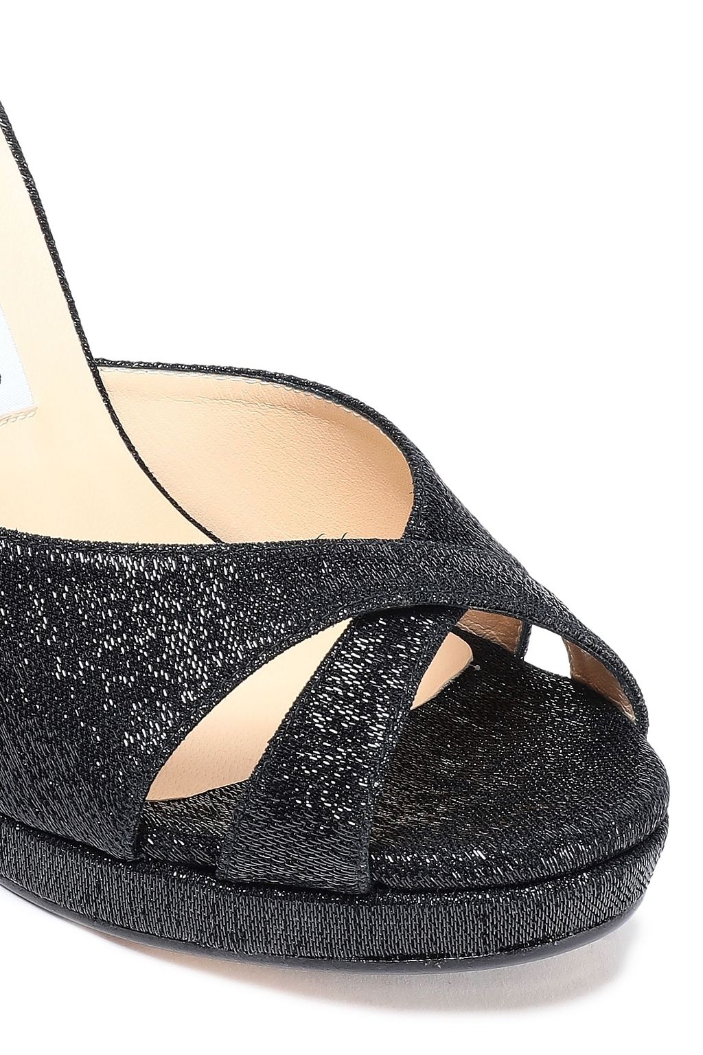 JIMMY CHOO Almer 105 lamé wedge sandals