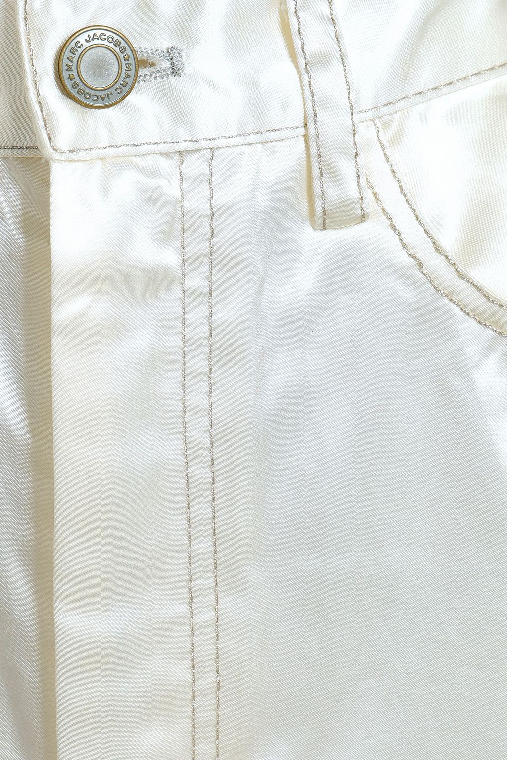 MARC JACOBS Appliquéd cotton-blend satin mini skirt