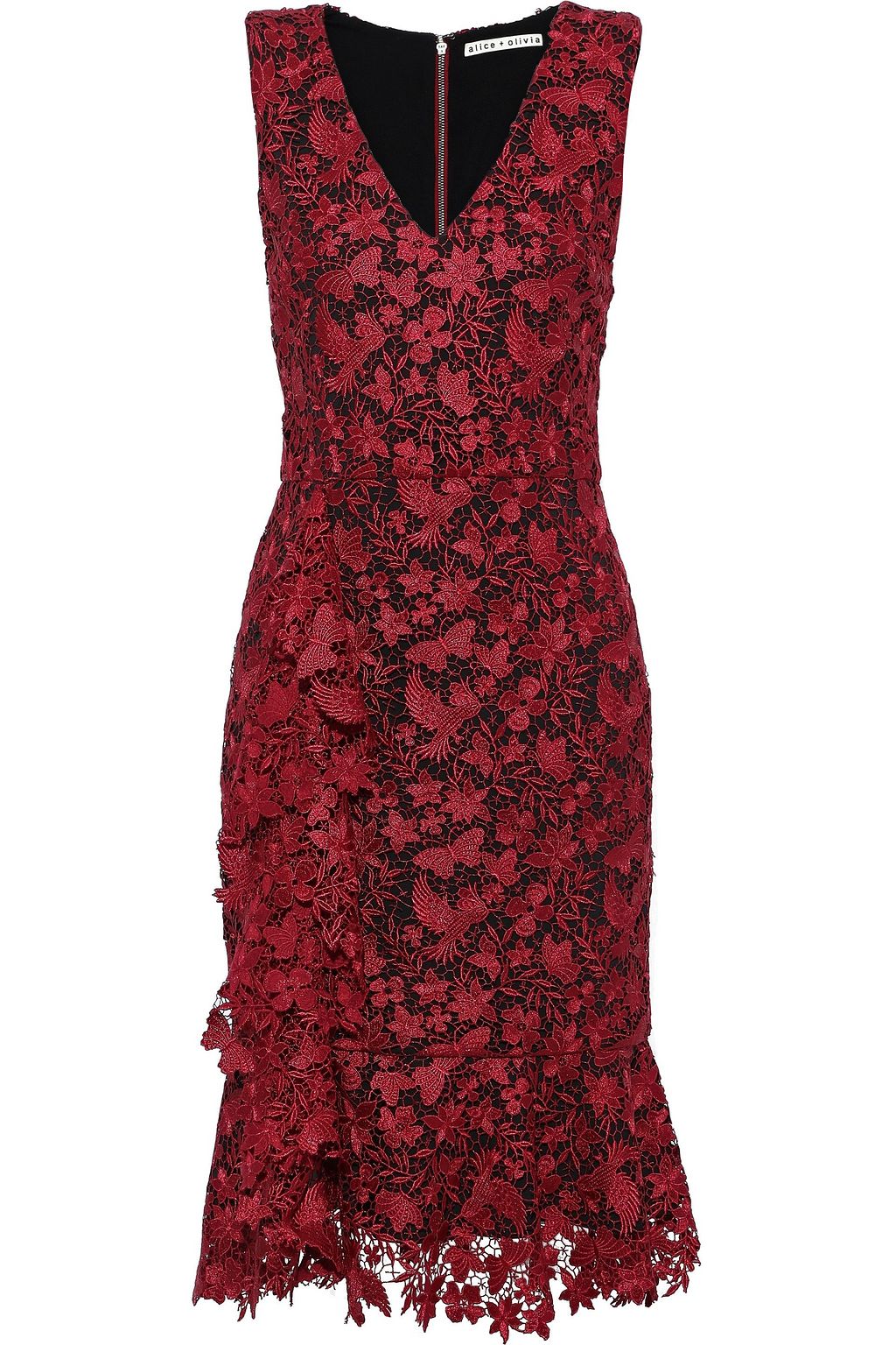 alice and olivia burgundy dress