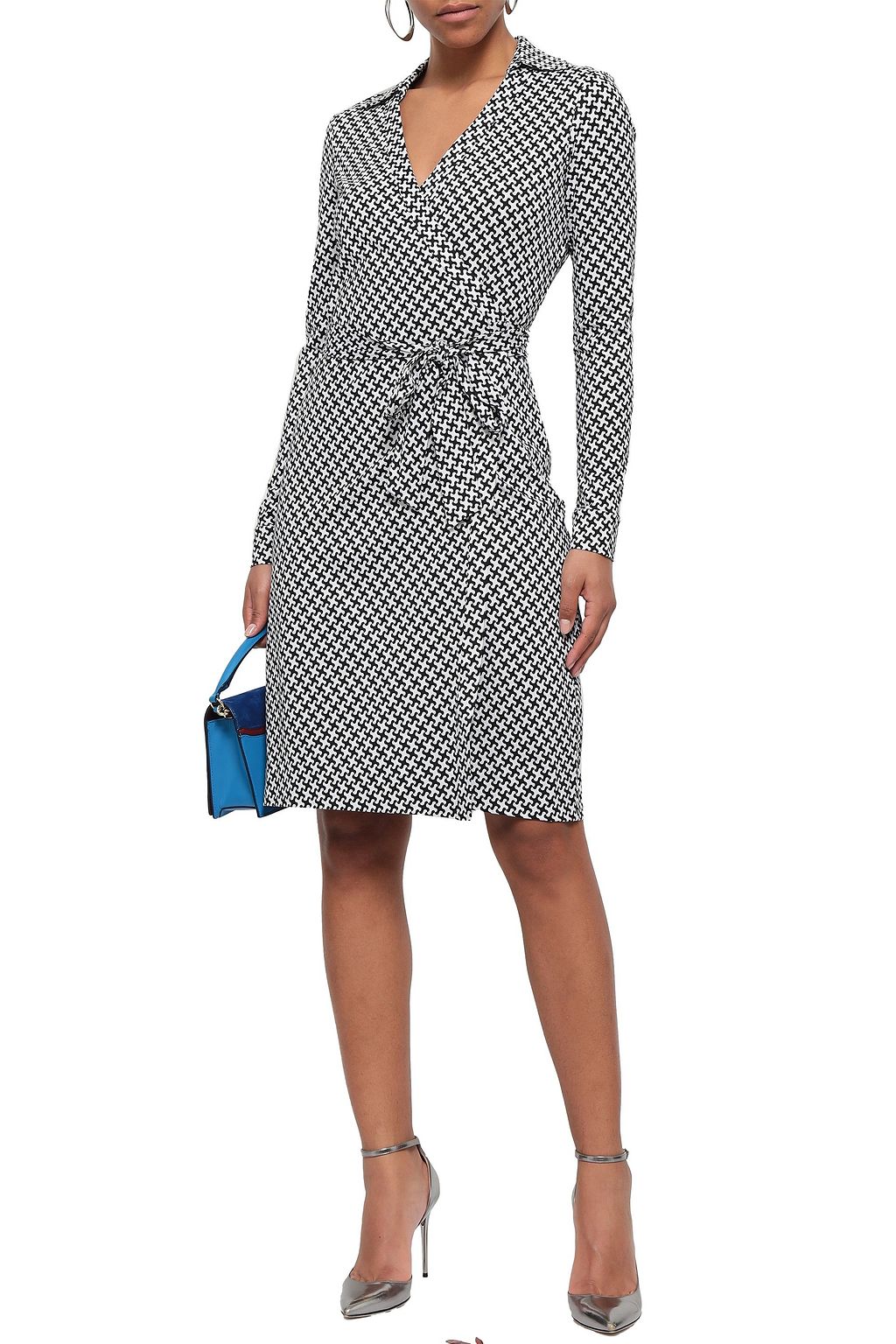 black jersey wrap dress