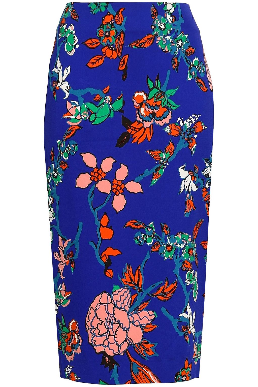 DIANE VON FURSTENBERG Floral-print jersey pencil skirt | THE OUTNET